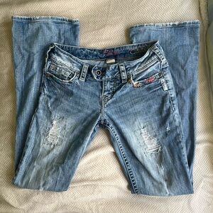 💗Silver Low Rise Flare Jeans💗